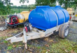 Western 2000 litre site tow water bowser c/w Hidels petrol driven 1 inch water pump A1086499