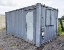 16ft x 8ft steel anti-vandal jack leg office site unit ** No keys but open **