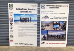 2 - promotional display boards each sized: 200cm x 130cm ** Lot located at Gateway Auctions Ltd,