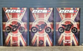 3 - promotional display boards each sized: 200cm x 130cm ** Lot located at Gateway Auctions Ltd,