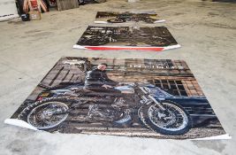 3 - promotional banners each sized: 240cm x 200cm ** Lot located at Gateway Auctions Ltd, Mitton