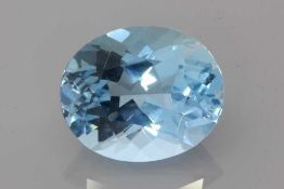 Aquamarine Blue Oval Cut 4.56 Carat Slightly included ( Mozambique Origin ) ( Natural )