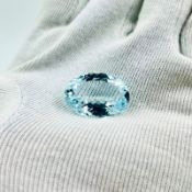Aquamarine Blue Oval Shape 22.37 Carat EyeClean ( Africa Origin ) ( Natural )
