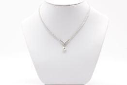 Round Brilliant Cut Natural Diamond Pendant & Diamond Chain 2.43 Carat 18k White Gold - EDR Report