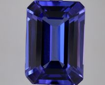Tanzanite Blue Emerald Shape 5.94 Carat Eyeclean ( Tanzanite Origin ) ( Natural )