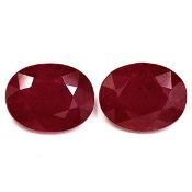 Pair Of Ruby Red Oval Shape 5.27 Carat Moderately included ( Africa Origin ) ( Natural )