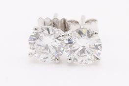 Round Brilliant Natural Diamond 1.42 Carat Earrings F/G Colour I Clarity 18k White Gold EDR Report