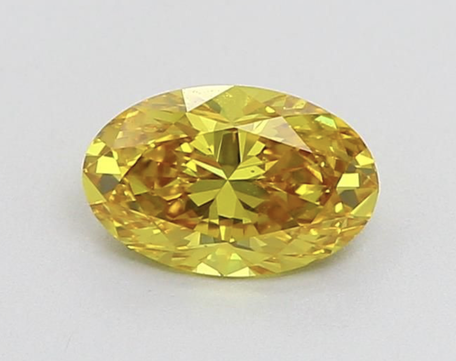 Oval Cut ( Natural ) Diamond 1.01 Carat Fancy Yellow Colour SI1 Clarity - GIA Certificate