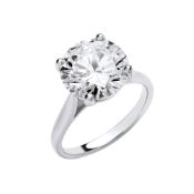 Round Brilliant Cut 5.00 Carat Diamond Ring Set in Platinum - D Colour VS2 Clarity IGI Certificate