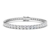 Round Brilliant Diamond Tennis Bracelet 10 Carat in White Gold E Colour VS1 Clarity- IGI Certificate