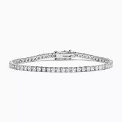 Round Brilliant Diamond Tennis Bracelet 7.00 Carat in White Gold E Colour VS1 Clarity- IGI Cert