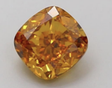 Cushion Cut ( Natural ) Diamond 1.02 Carat Fancy Orange Colour SI1 Clarity - EDR Certificate