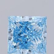 Princess Cut Diamond 3.00 Carat Fancy Vivid Blue VS1 Clarity IGI Cert EX EX