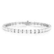 **ON SALE**Emerald Cut Diamond Tennis Bracelet 4.75 Carat G Colour VS Clarity set in 14kt White Gold
