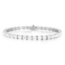 **ON SALE**Emerald Cut Diamond Tennis Bracelet 4.75 Carat G Colour VS Clarity set in 14kt White Gold