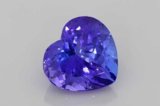 Tanzanite Blue Heart Shape 5.92 Carat Slightly included ( Tanzania Origin ) ( Natural )