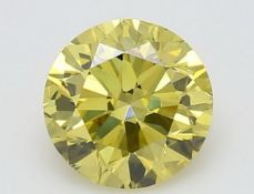 Round Brilliant Cut 2.01 Carat Natural Diamond Fancy Yellow VS2 Clarity - GIA Certificate