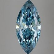 Marquise Cut Diamond 5.05 Carat Fancy Vivid Blue VS1 Clarity IGI Cert EX EX