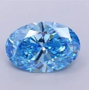 Oval Cut Diamond 4.01 Carat Fancy Vivid Blue Colour VS1 Clarity IGI Cert EX EX