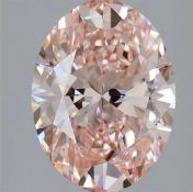 Oval Cut Diamond 3.06 Carat Fancy Intense Pink VS1 Clarity IGI Cert EX EX