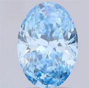 Oval Cut Diamond 2.00 Carat Fancy Vivid Blue VS1 Clarity IGI Cert EX EX