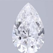 Pear Cut Diamond 4.03 Carat E Colour VS2 Clarity IGI Cert EX EX