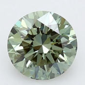 Round Brilliant Cut Diamond 1.01 Carat Fancy Vivid Green Colour VS1 Clarity IGI Cert EX EX