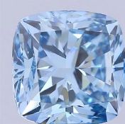 Cushion Brilliant Cut Diamond 4.00 Carat Fancy Vivid Blue VS1 Clarity IGI Cert EX EX