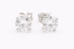 Round Brilliant Natural Diamond 1.50 Carat Earrings Colour SI/I Clarity 18k White Gold EDR Report