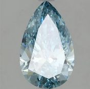 Pear Cut Diamond 2.00 Carat Fancy Vivid Blue VS1 Clarity IGI Cert EX EX