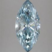 Marquise Cut Diamond 4.01 Carat Fancy Vivid Blue Colour VS1 Clarity IGI Cert EX EX