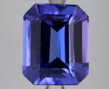 Tanzanite Blue Emerald Shape 4.10 Carat EyeClean ( Tanzania Origin ) ( Natural )