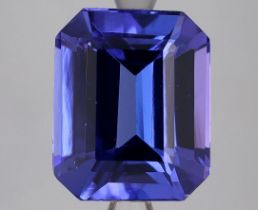 Tanzanite Blue Emerald Shape 4.10 Carat EyeClean ( Tanzania Origin ) ( Natural )