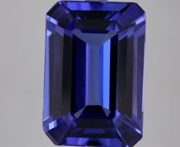Tanzanite Blue Emerald Shape 5.94 Carat Eyeclean ( Tanzanite Origin ) ( Natural )