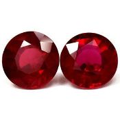 Pair Ruby Red Round Shape 10.33 Carats Slightly Included ( Africa Origin ) ( Natural )
