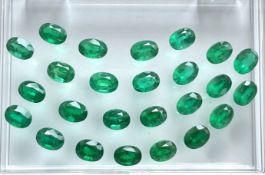 Emerald Green Oval Shape ( Parcel ) 23.18 Carats Slightly included ( Zambia Origin ) ( Natural )