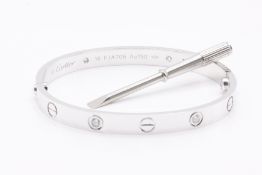 ** ON SALE ** 18kt White Gold & 0.42 Carat Diamond Bangle - With Screwdriver