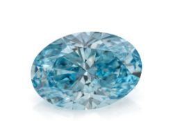 Oval Cut 2.01 Carat Natural Diamond Fancy Blue VS2 Clarity - GIA Certificate