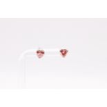 Heart Cut 2.00 Carat Fancy pink Diamond Earrings VS2 Clarity - 18k White Gold - IGI certificate