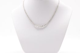 Round Brilliant Natural Diamond Necklace 5.27 Carat H/I Colour I Clarity 18k White Gold EDR Report