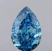 Pear Cut Diamond 5.03 Carat Fancy Vivid Blue VS1 Clarity IGI Cert EX EX