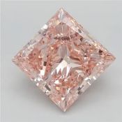 Princess Cut Diamond 4.00 Carat Fancy Intense Pink Colour VS1 Clarity IGI Cert EX EX