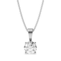 Round Brilliant Cut Diamond 2.00 Carat D Colour VS1 Clarity -Necklace Pendant -18k White Gold - IGI