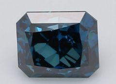 Radiant Cut 2.05 Carat Fancy Deep Blue Natural Diamond VS1 Clarity - GIA Certificate
