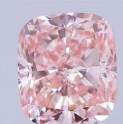 Cushion Brilliant Cut Diamond 3.01 Carat Fancy Vivid Pink VS1 Clarity IGI Cert EX EX