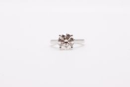 Round Brilliant Cut 3.02 Carat Fancy Pink VS Clarity Diamond Ring In platinum IGI Certificate - EDR