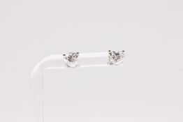 Heart Cut Diamond Earrings D Colour VS1 Clarity 2.00 Carat 18k White Gold - IGI Certificate