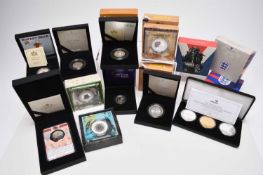 A large quantity of Elizabeth II commemorative UK and Commonwealth proof silver and cupro-nickel coi