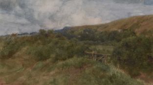 William John Wainwright (1855-1931) Rural Landscape with Church in the Distance