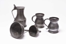 An assembled group of 18th century pewter